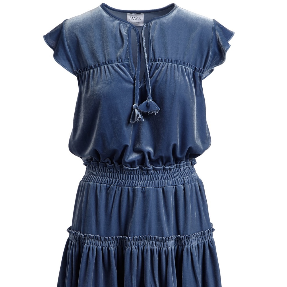 Misa blue velvet dress matias XS - Picture 4 of 5